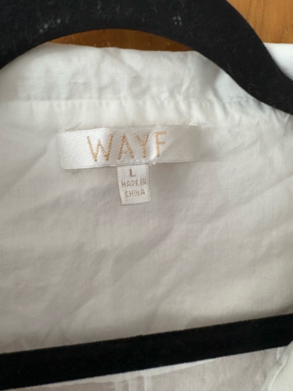 WAYF Elena White Short-Sleeve Peasant Blouse with Red Trim L - Picture 3 of 8